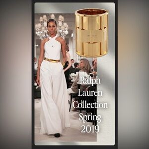 Ralph Lauren Collection Spring 19 Polished Gold-Tone Cuff Bracelet Made in Italy